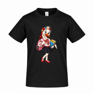 Kinder T-Shirt „Storch Schulmädchen“