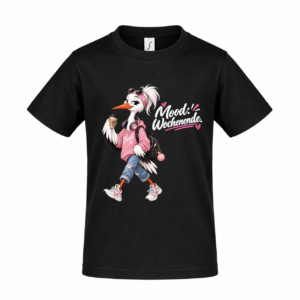 Kinder T-Shirt „Mood: Wochenende“ – Storch Mädchen